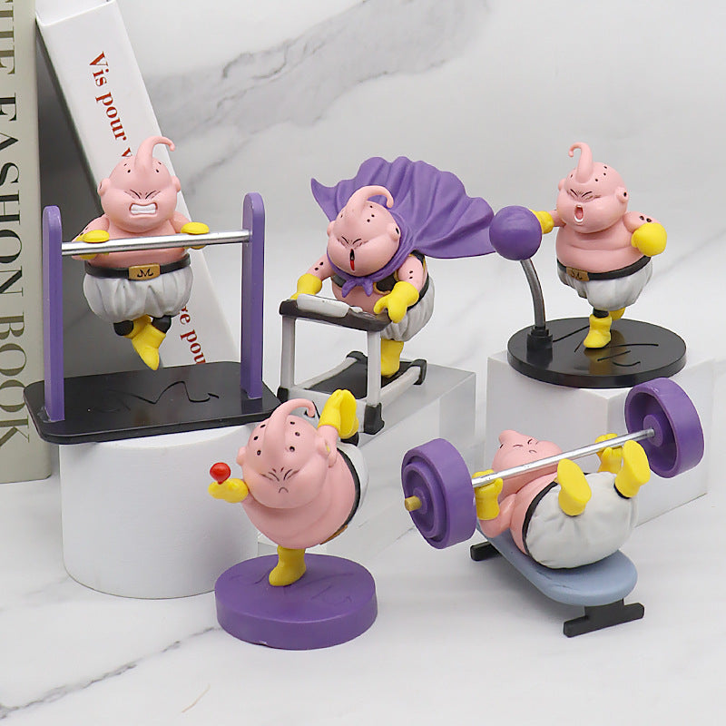 Dragon Ball GK Muscle Majin Boo Anime Garage Kits Model Furnishing Articles Gym Creative Spoof Figurine Doll