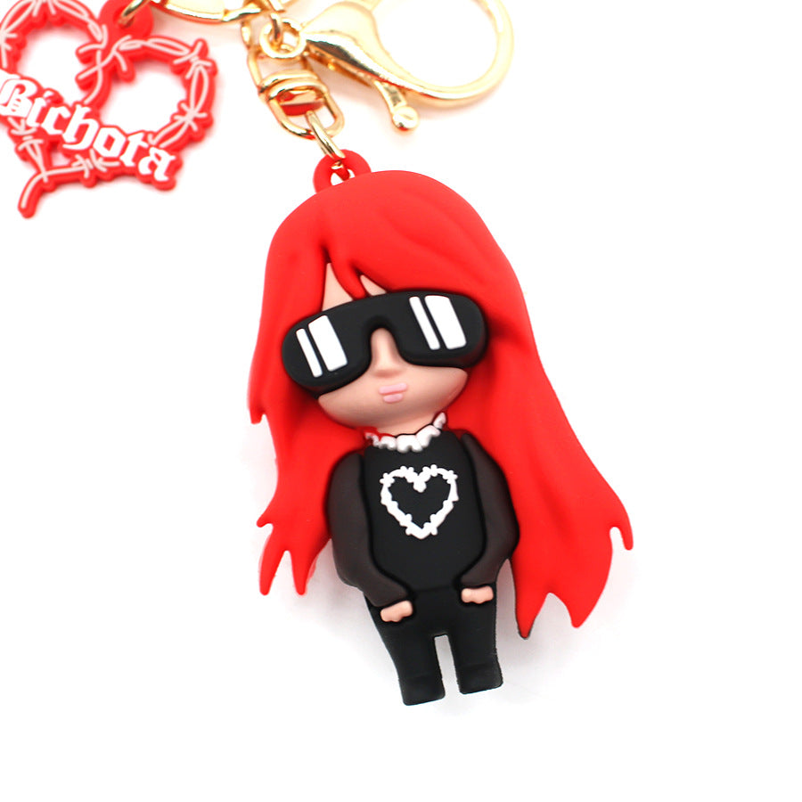 European and American Carlo Ji Karol G Singer Keychain Exquisite Q Version American Famous Singer Pendant Bag Accessories