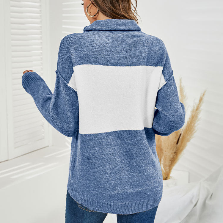 Turtleneck Cable-Knit Sweater Fashion Oversized Pullover Women's Clothing