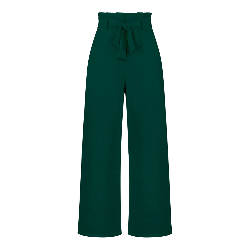 Workwear Women's Dress Suit Pants Casual All-Matching Wide Leg Trousers with Belt Temperament Commuting Pants Summer