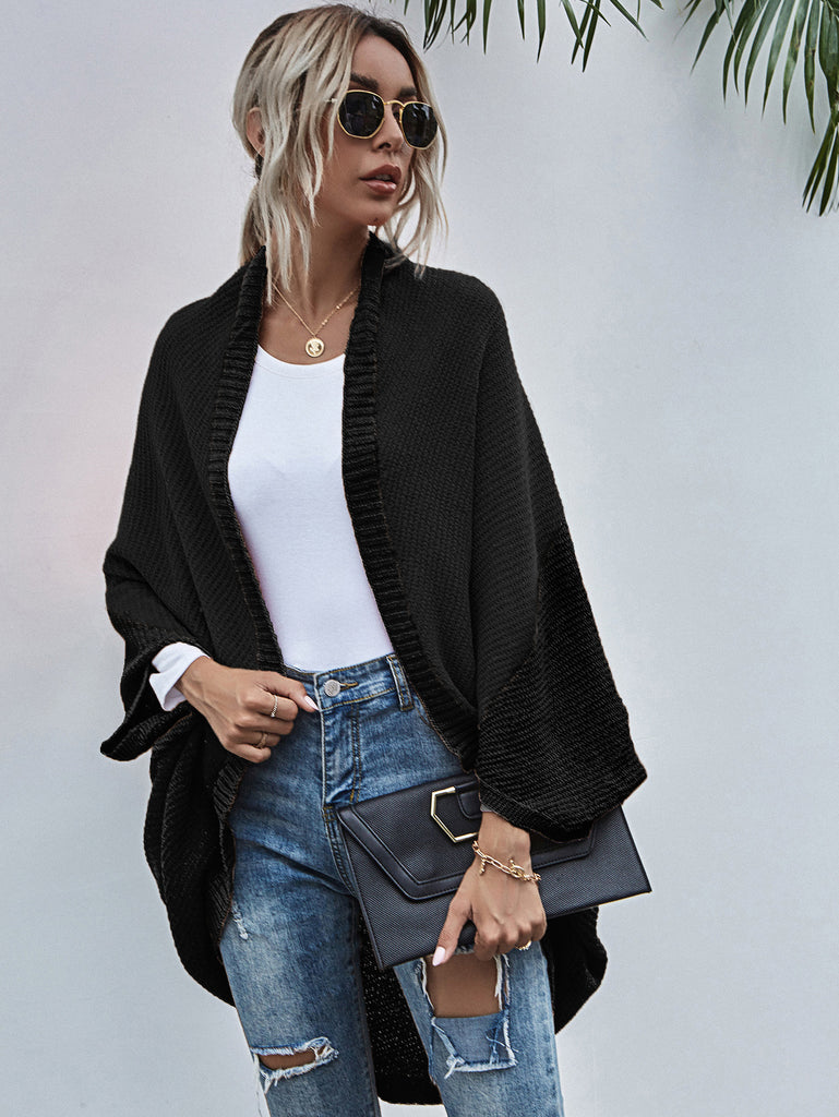 Autumn and Winter New Color Stitching Knitted Cardigan Sweater Coat