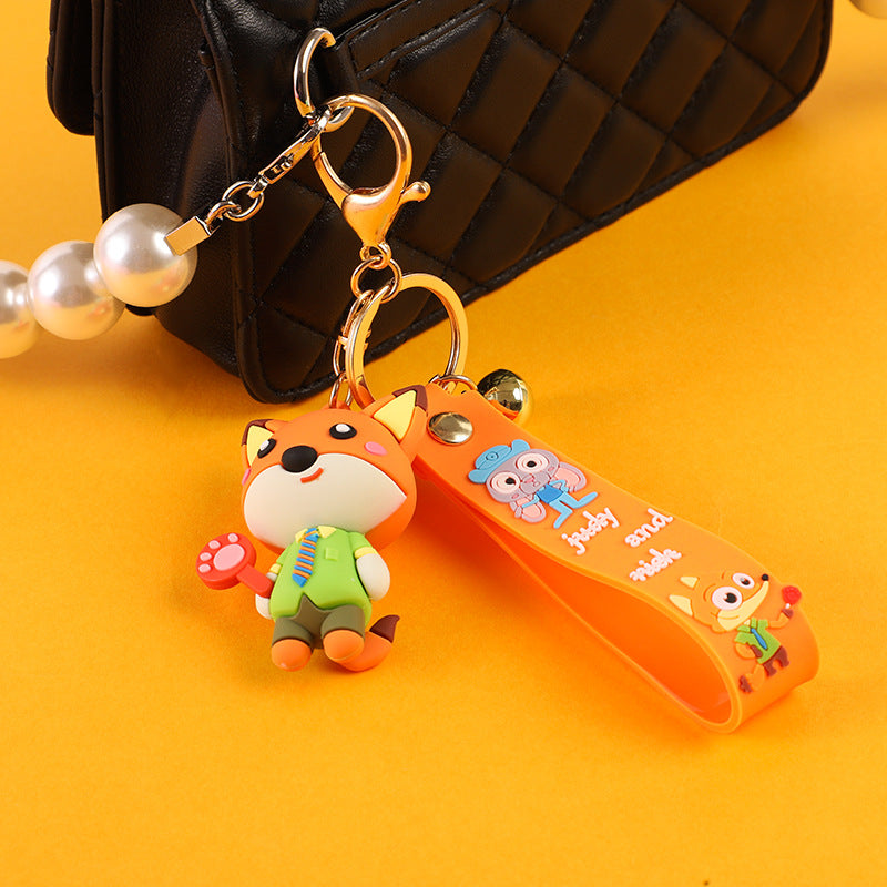 Cartoon Doll Epoxy Duffy Bear Keychain Pendant Nick Fox Monkey Ornaments Business Small Gift