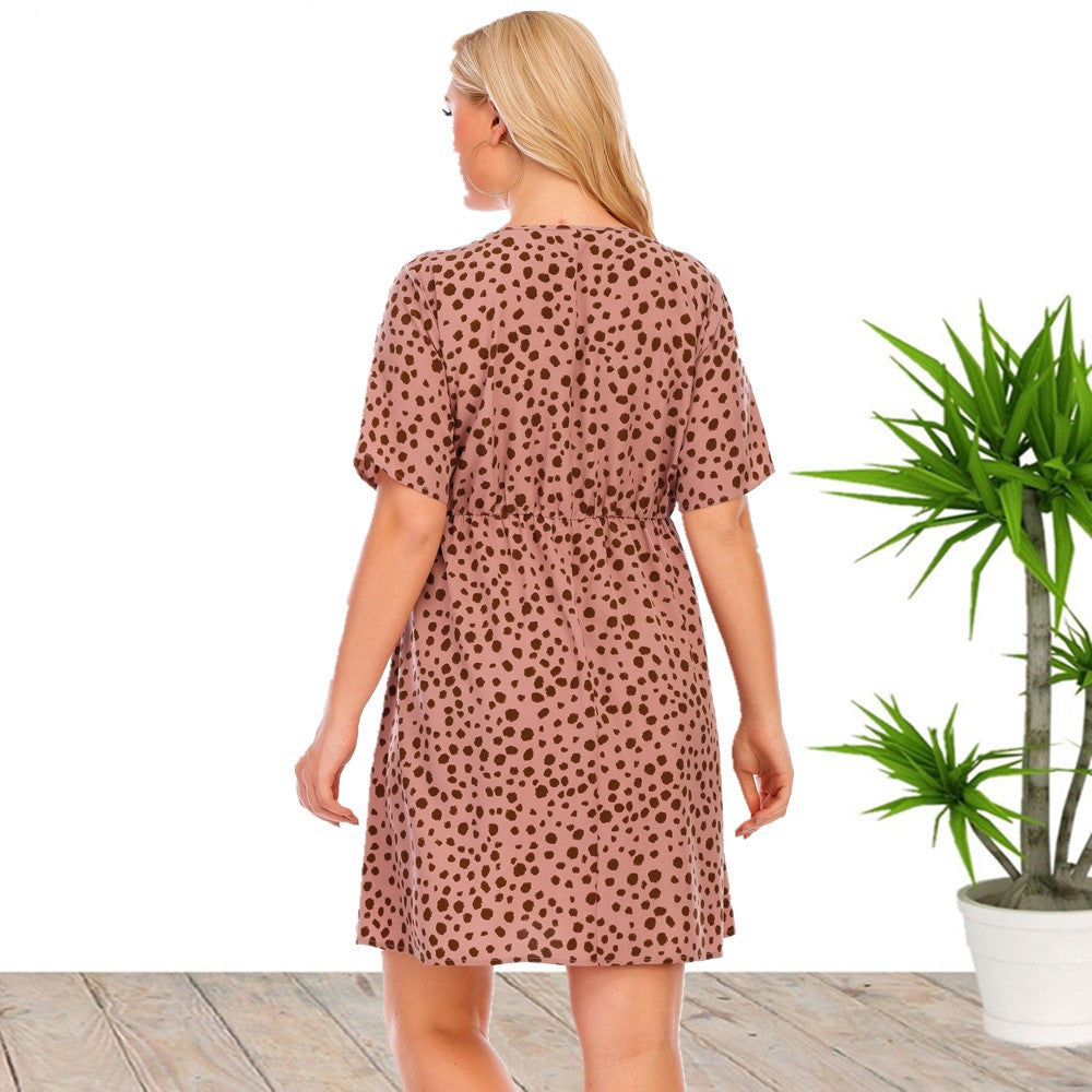 Women's Short-Sleeved Printed Dress