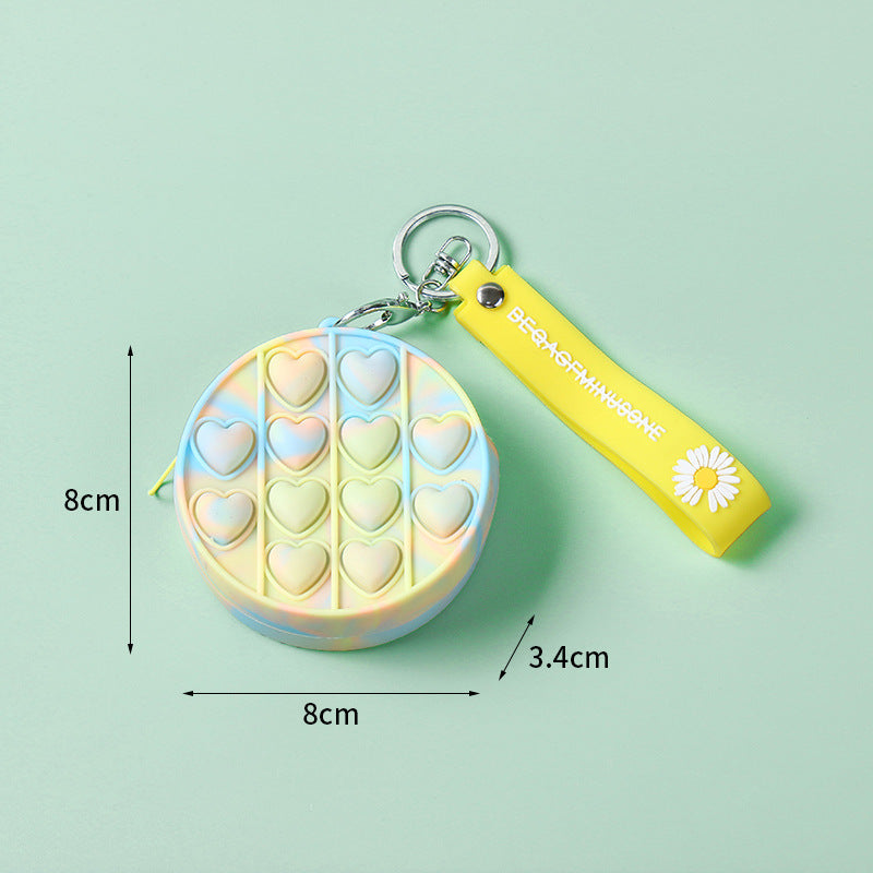 Silicone Deratization Pioneer Coin Purse Puzzle Pressure Relief Bubble Music Coin Purse Deratization Pioneer Keychain