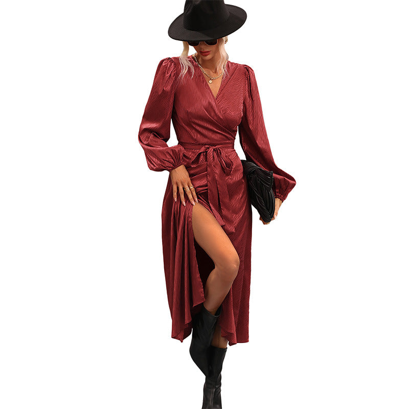 European and American Style Dress Long Sleeve Dress