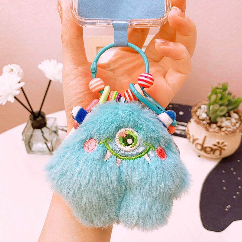 Creative Stay Cute Plush Little Monster Phone Chain Pendant Cartoon Couple Female Cars and Bags Accessories Keychain