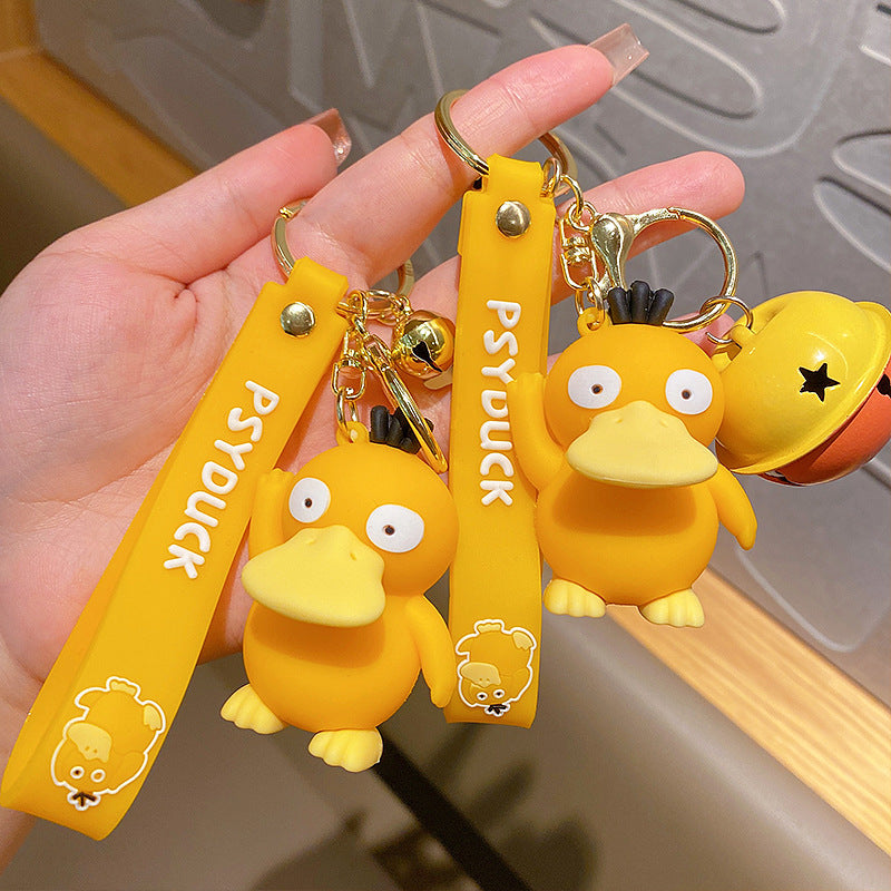 Creative Pokemon Series Psyduck Keychain Ornaments Little Duck Car Key Chain Schoolbag Pendant Small Gifts