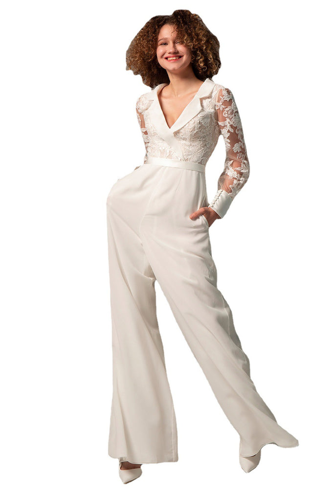 Belted Wide-Leg Pants Banquet Jumpsuit