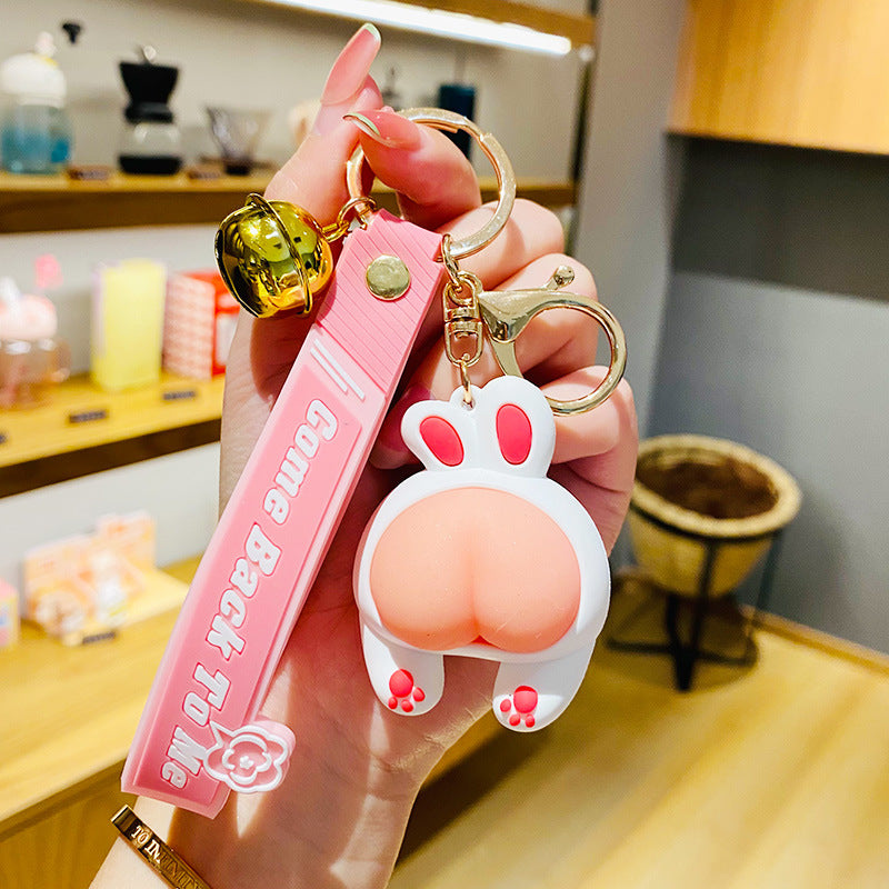 Creative QQ Bullet Egg Cat Bag Package Pendant Car Key Ring Soft and Cute Girl Cute Hang Decorations Couple Small Gift