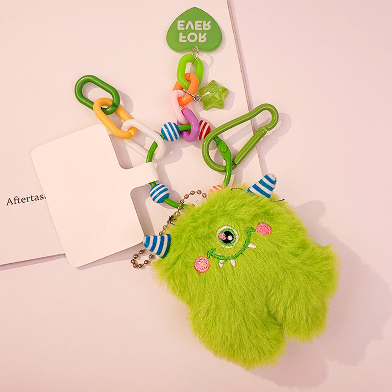 Creative Stay Cute Plush Little Monster Phone Chain Pendant Cartoon Couple Female Cars and Bags Accessories Keychain