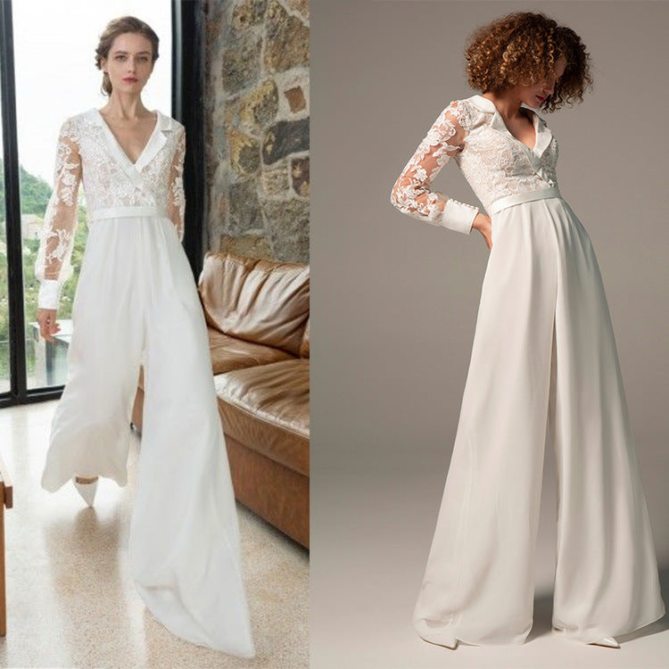 Belted Wide-Leg Pants Banquet Jumpsuit