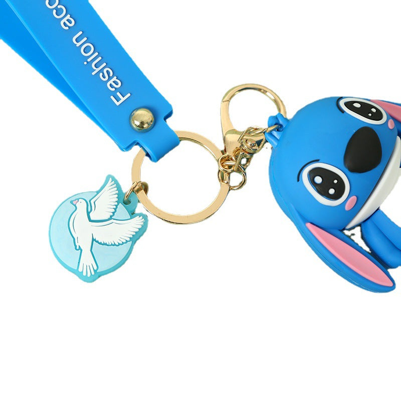 Cartoon Cartoon Characters PVC Flexible Glue Keychain Creative Couple Bags Silica Gel Key Chain Pendant