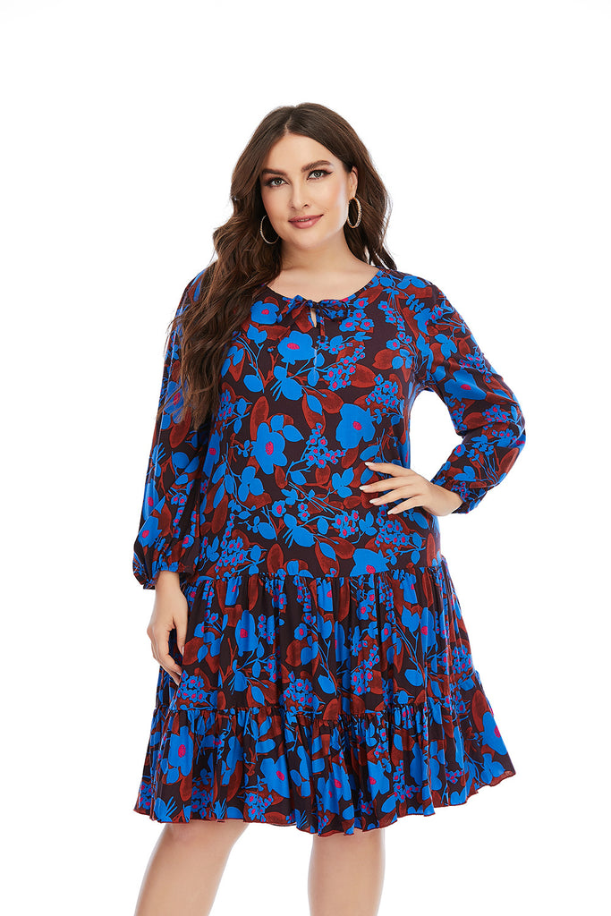 Women's Long-Sleeved Printed Dress