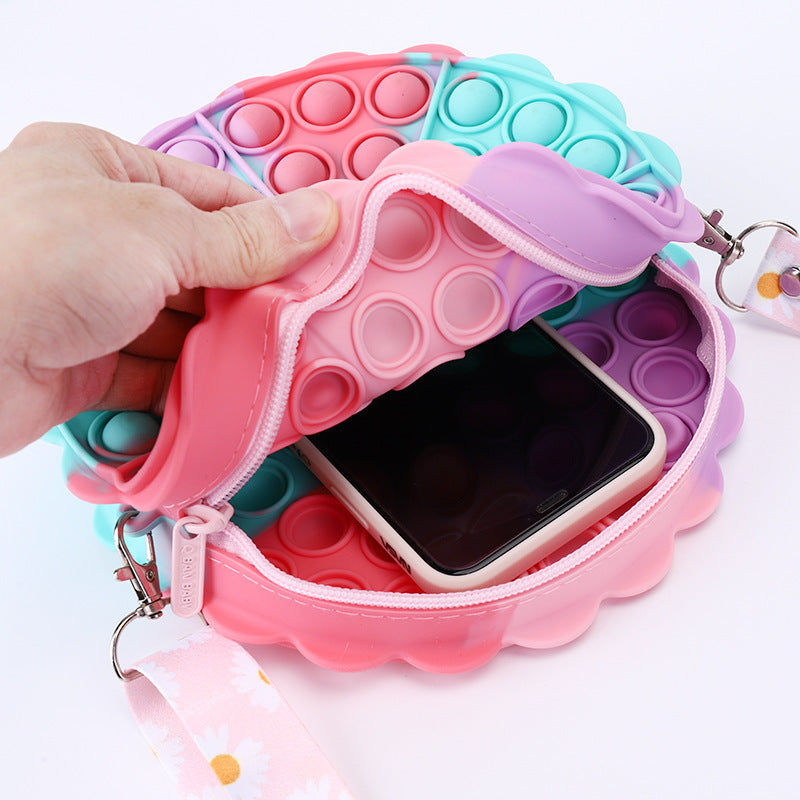 Large Crossbody Bag Toys Bag Silicone Squeeze Bubble Pressure Reduction Toy Mobile Phone Bag