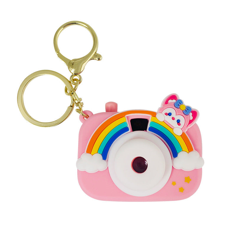 Creative Cute Funny Rainbow Projection Camera Student Keychain Couple Pendant Small Gift Wholesale Gift Schoolbag Accessories