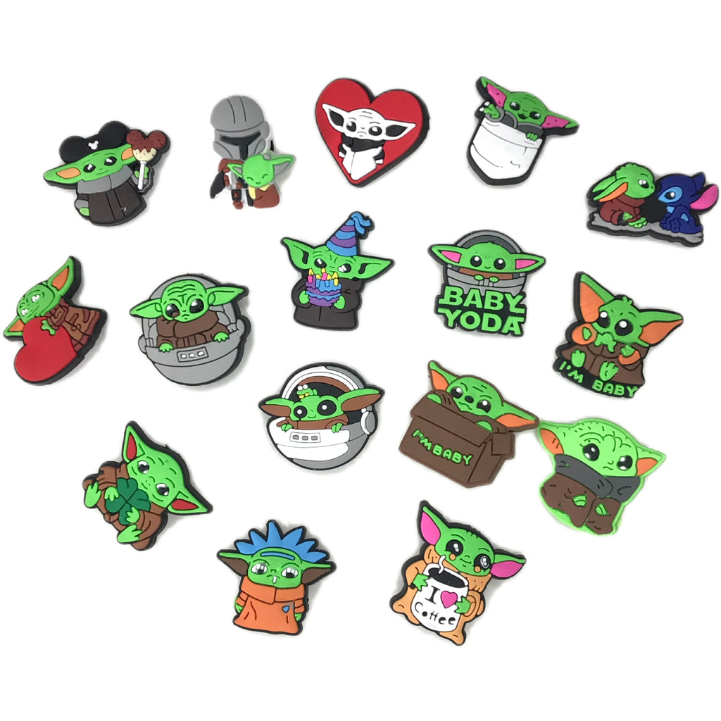 Cute Funny Yoda Hole Shoes Shoe Buckle Beach Eva Sandals Shoe Buckle PVC Soft Rubber Decorative Buckle Accessories