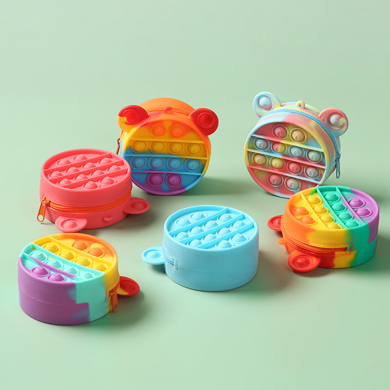 Silicone Coin Purse Deratization Pioneer Puzzle Pressure Relief Compressable Musical Toy Coin Purse