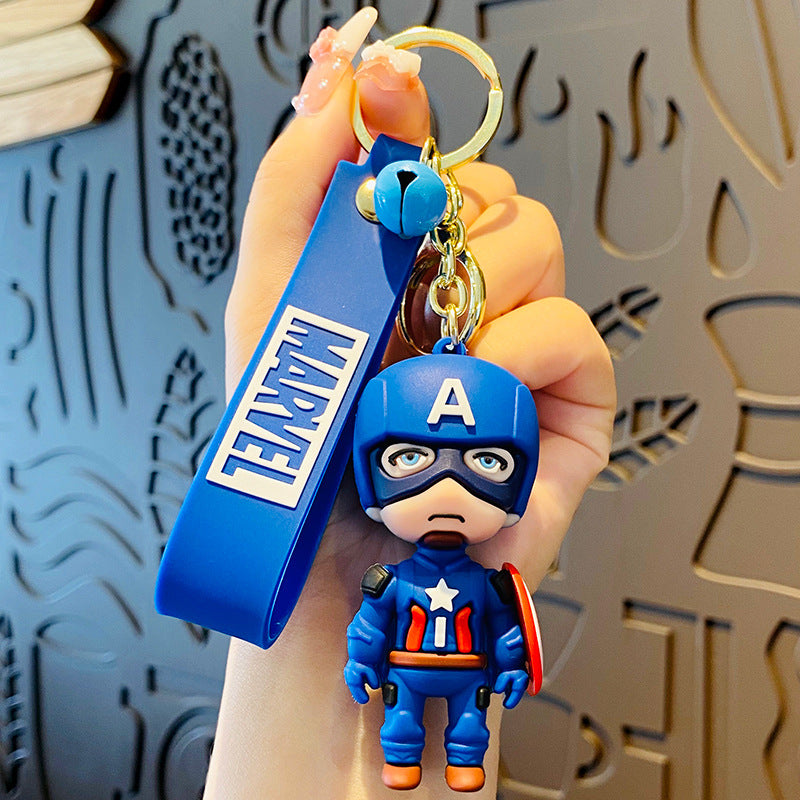 Cartoon Anime Avengers Keychain Automobile Hanging Ornament Spider-Man Doll Key Chain Small Jewelry