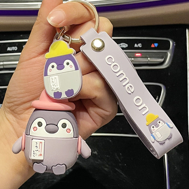 Cartoon Girlish Penguin Keychain Cute Doll Key Chain Couple Accessories Handbag Pendant Small Gift