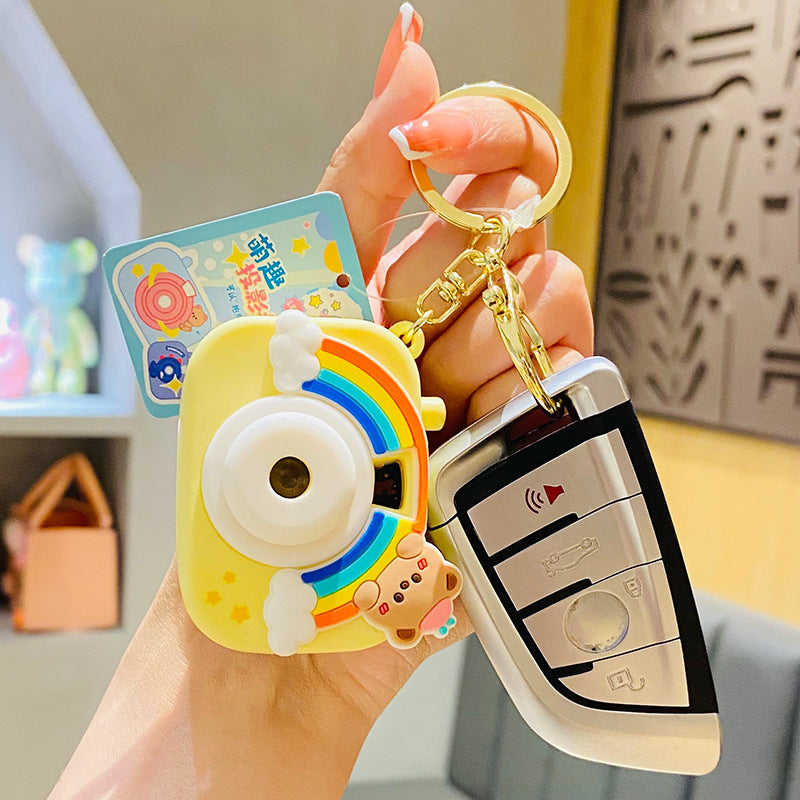 Creative Cute Funny Rainbow Projection Camera Student Keychain Couple Pendant Small Gift Wholesale Gift Schoolbag Accessories