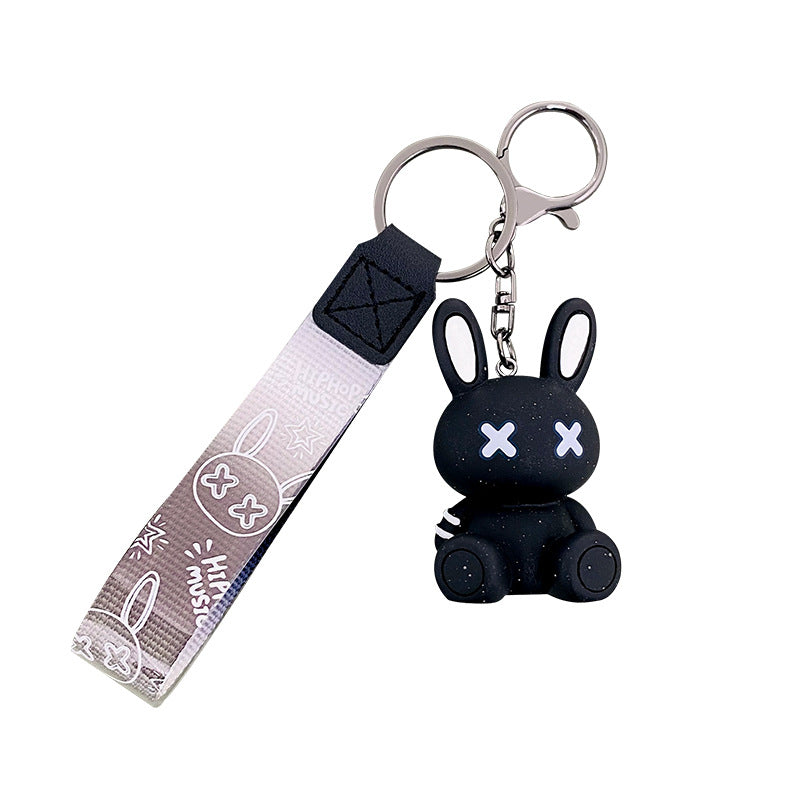 Creative Cartoon Xx Eye Xiaomengtu Cute Car Keychain Schoolbag Pendant Rabbit Year Exquisite Pair of Small Gifts