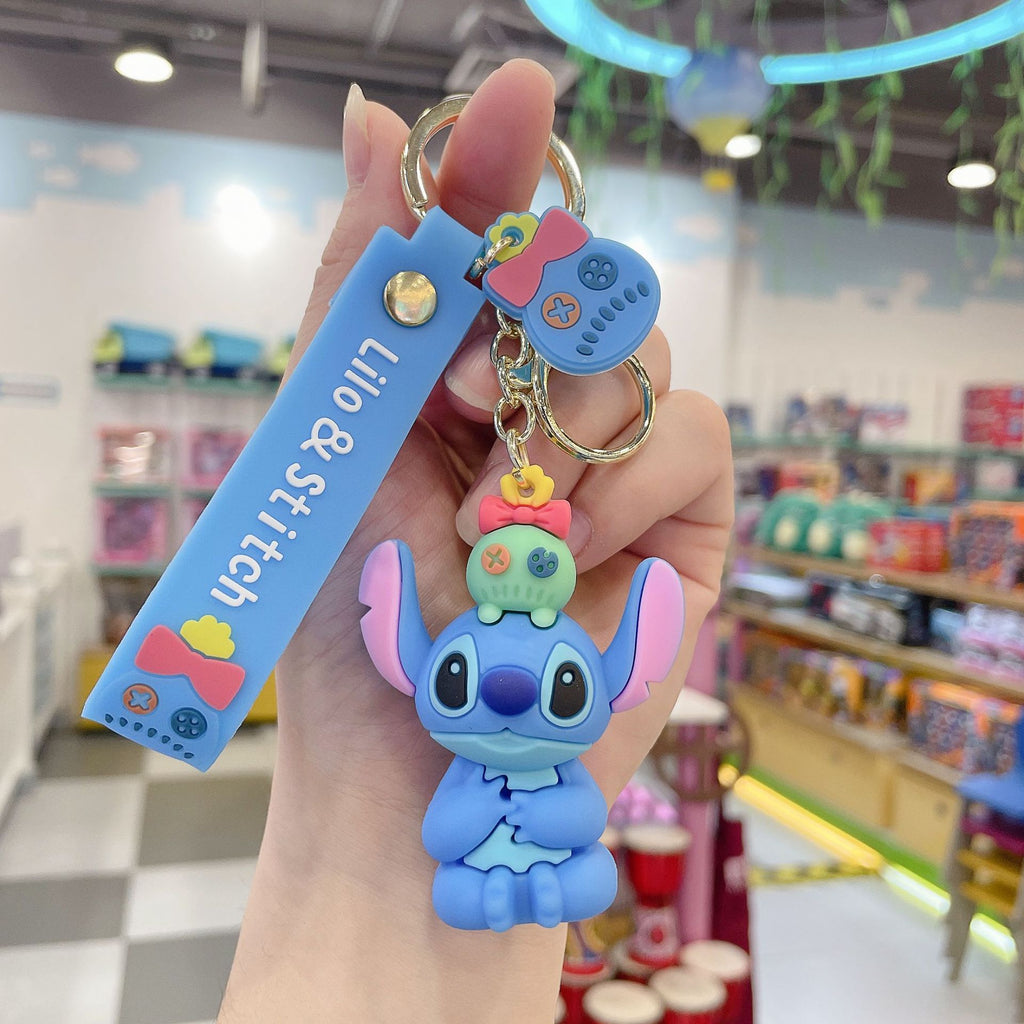 Cartoon Stitch Creative Keychain Cute Doll Pendant Small Gift Bag Hanging Silicone Gift Doll Key Chain