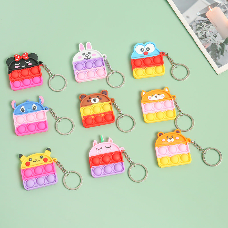 Mini Pendant Toy Rat Killer Pioneer Keychain Bubble Music Puzzle Pressure Relief Silica Gel Key Chain