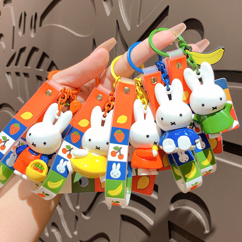 Cartoon Classic Miffy Cute Doll Keychain Couple Schoolbag Pendant Car Key Chain Small Gift