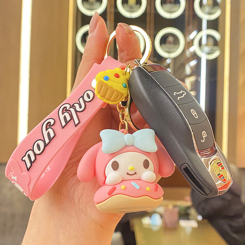 Creative Hamburger Donut Keychain Pendant Cartoon Epoxy Doll Lovely Bag Hanging Ornament Keychain