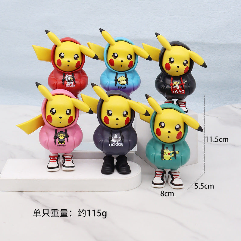 Fashion Play Standing Posture Pikachu Blind Box Hand-Made Magic Baby Pet Elf Capsule Toy Prize Claw Model Ornaments