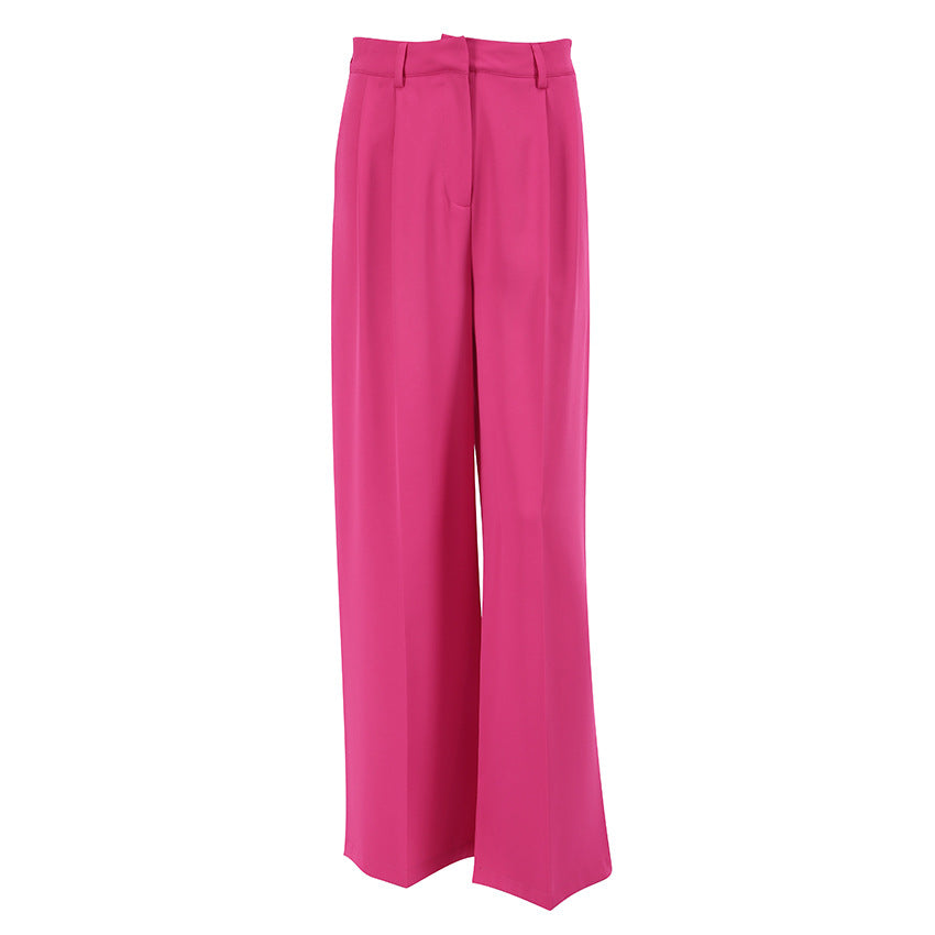 Casual Pants Trousers Wide Leg Pants Women's European and American Commuters' Suit Pants Lengthened Trousers