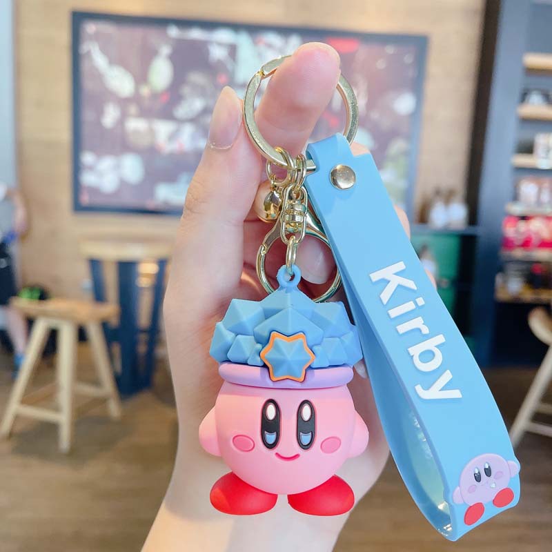 Cartoon Kirby New Year Keychain Cartoon Doll Key Chain Automobile Hanging Ornament Bag Ornament Gifts