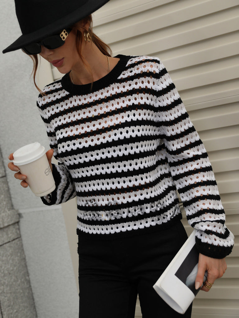 Women's Knitwear Women's Striped Pullover Color Sweater Women