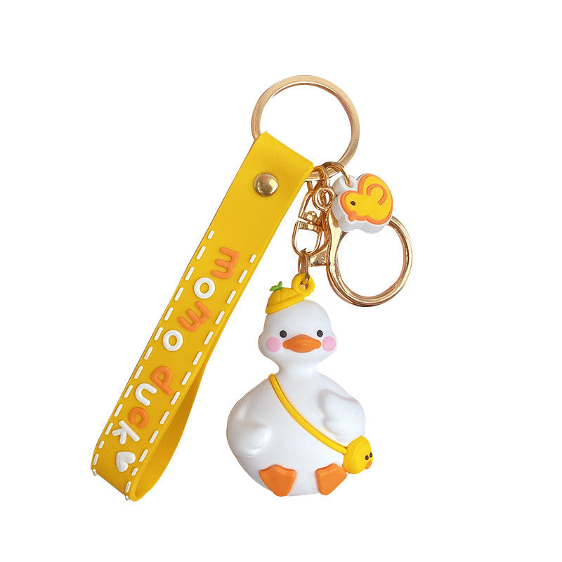 Creative Cartoon Momo Duck Keychain Pendant Female Cute Couple Car Key Chain Bag Ornament Gifts