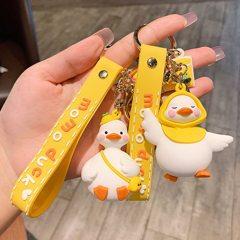 Creative Cartoon Momo Duck Keychain Pendant Female Cute Couple Car Key Chain Bag Ornament Gifts