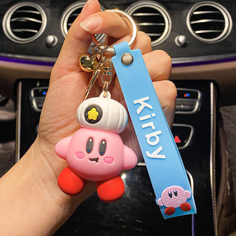 Cute Kirby PVC Keychain Pendant Cartoon Doll Little Creative Gifts Bag Accessories