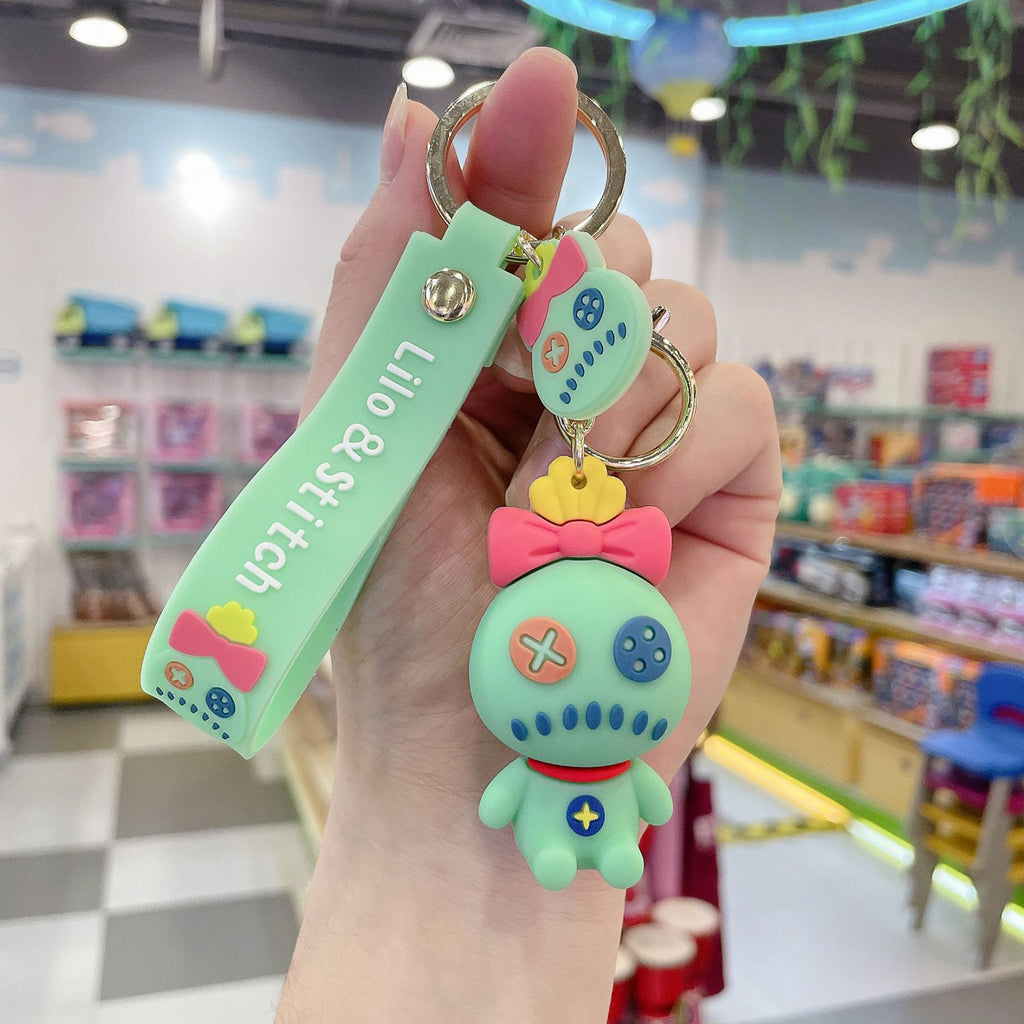 Cartoon Stitch Creative Keychain Cute Doll Pendant Small Gift Bag Hanging Silicone Gift Doll Key Chain