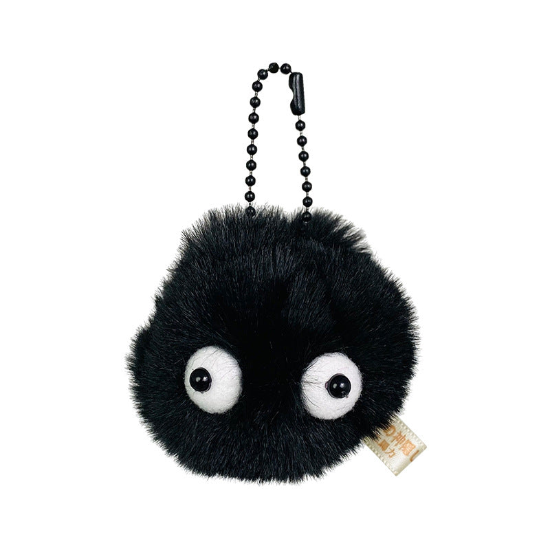 Creative Anime Qianhe Chihiro Black Charcoal Small Briquette Cartoon Car Key Ring Schoolbag Pendant Exquisite Gift