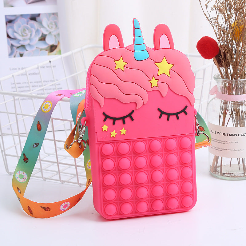 Bag Princess Coin Purse Silicone Crossbody Adult and Children Decompression Cute Cartoon Bag