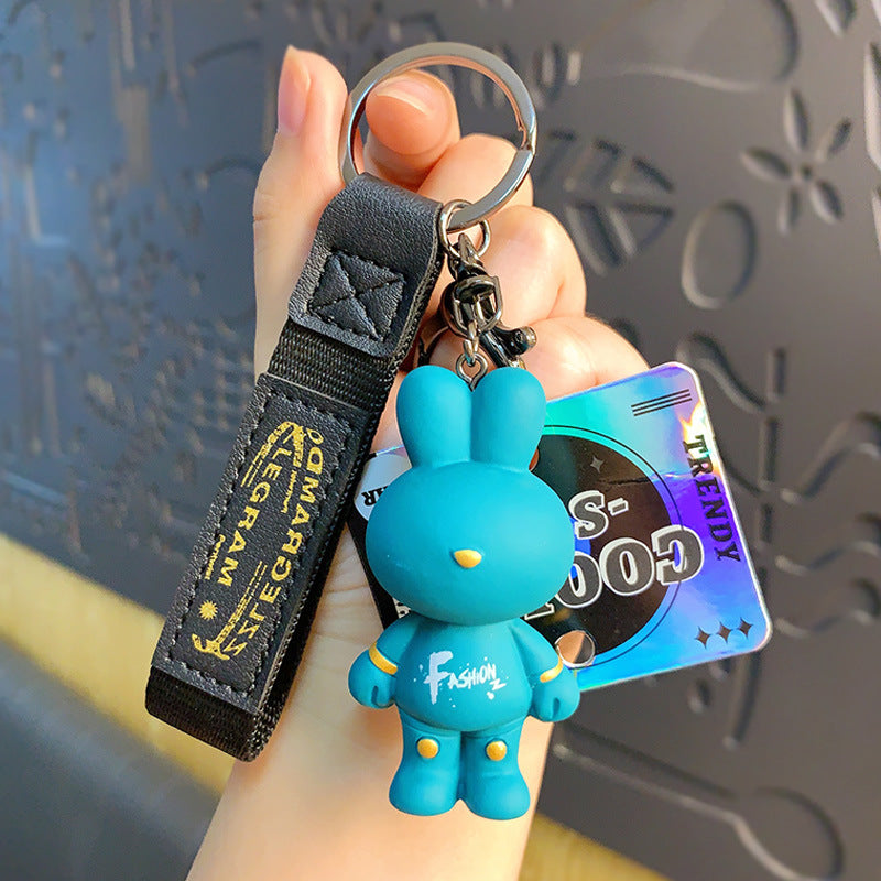 Cartoon Moonlight Faceless Rabbit Keychain Couple Creative Exquisite Doll Key Chain Handbag Pendant Small Gift