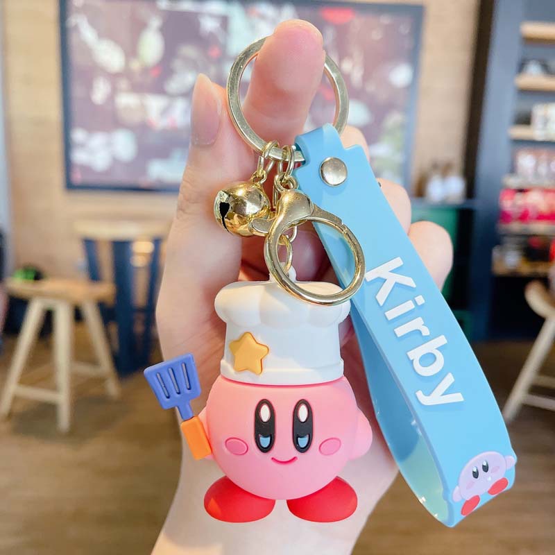 Cartoon Kirby New Year Keychain Cartoon Doll Key Chain Automobile Hanging Ornament Bag Ornament Gifts