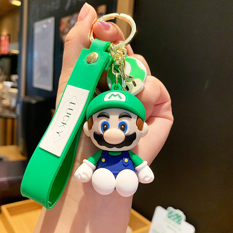 Creative Epoxy Mario Doll Keychain Pendant Cute Cartoon Car Key Chain Pendant Small Gift