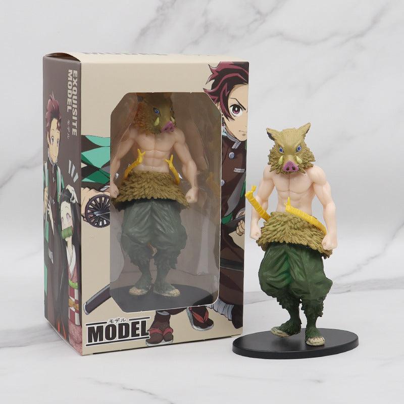 Boxed Kimetsu No Yaiba Hand-Made Wholesale Nezuko Tanjirou Butterfly Bear Car Decoration Model Anime Garage Kits