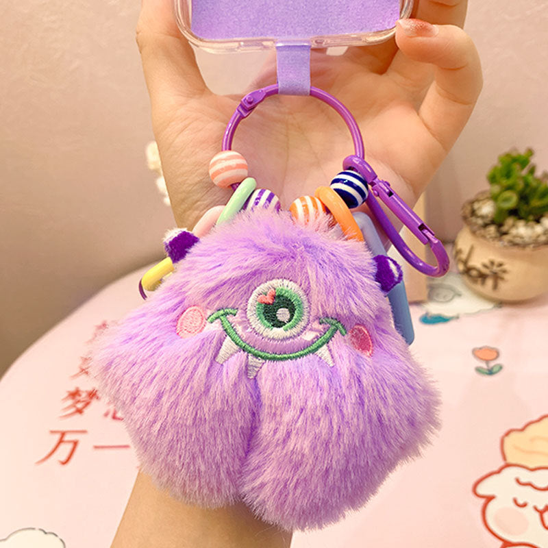 Creative Stay Cute Plush Little Monster Phone Chain Pendant Cartoon Couple Female Cars and Bags Accessories Keychain