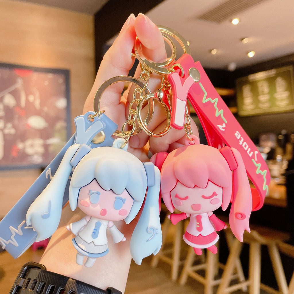 Cartoon Epoxy Hatsune Girl Keychain Car Key Chain Couple Bags Pendant Creative Key Ring