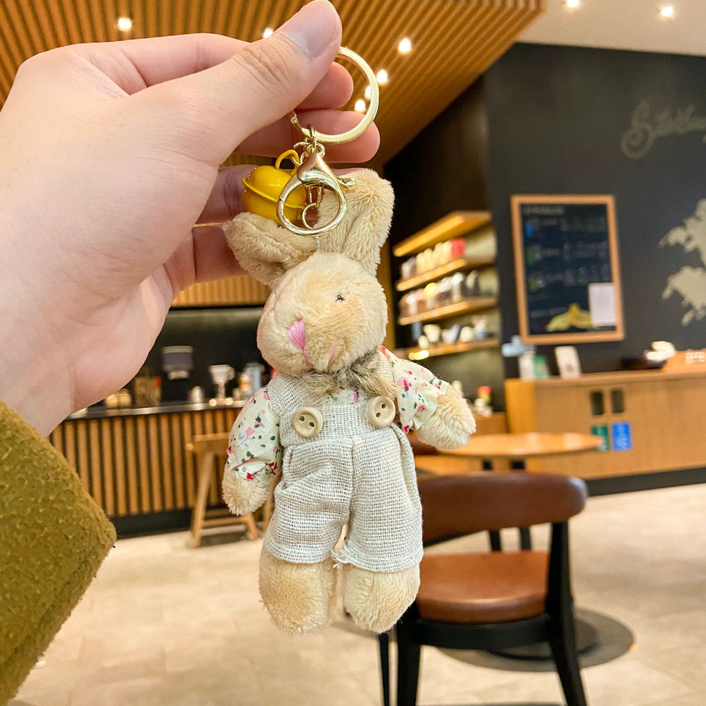 Cartoon Key Button Sackcloth Bear Doll Schoolbag Pendant Creative Bag Pendant Cute Doll Plush Toys