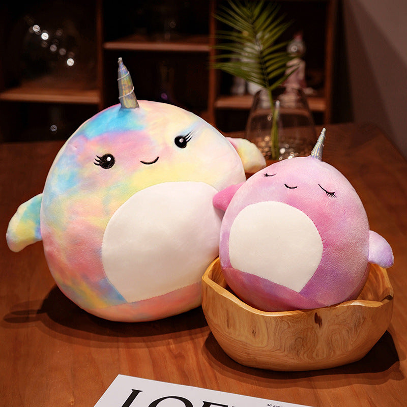 Cartoon Unicorn Doll Whale Doll Cute Plush Toy Sleeping Pillow for Girl Rainbow Doll Gift