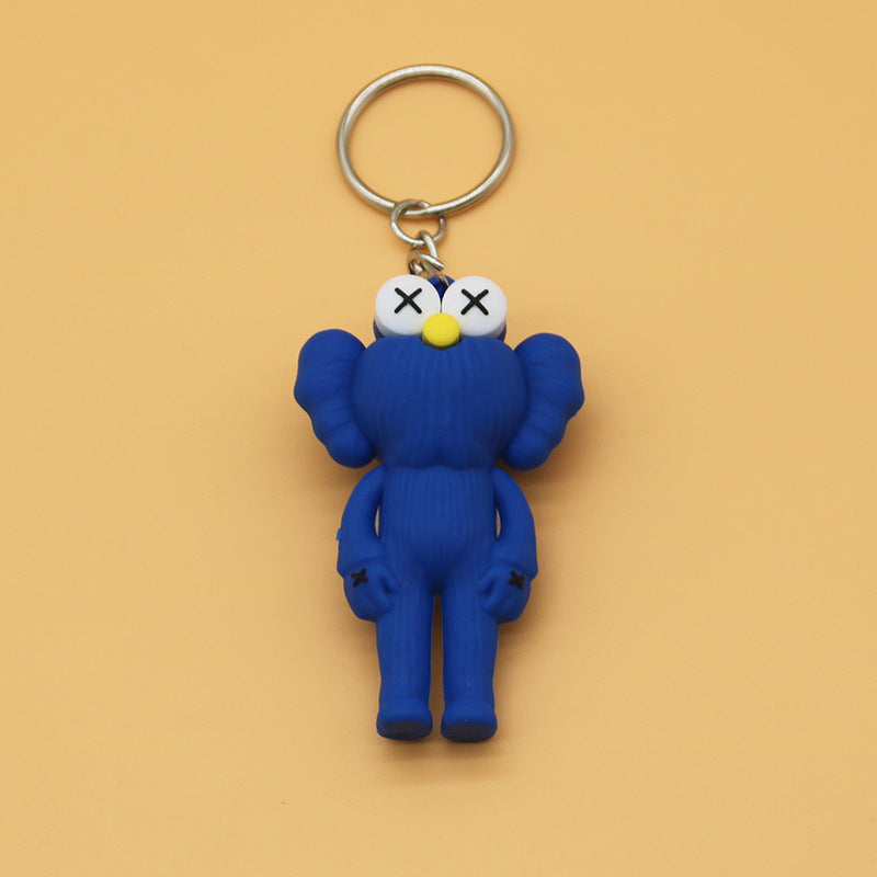 Cool Popular Brand Couple Sesame Street Key Ring KAWS Key Chain Simple Doll Pendant Bag Ornaments Small Gift