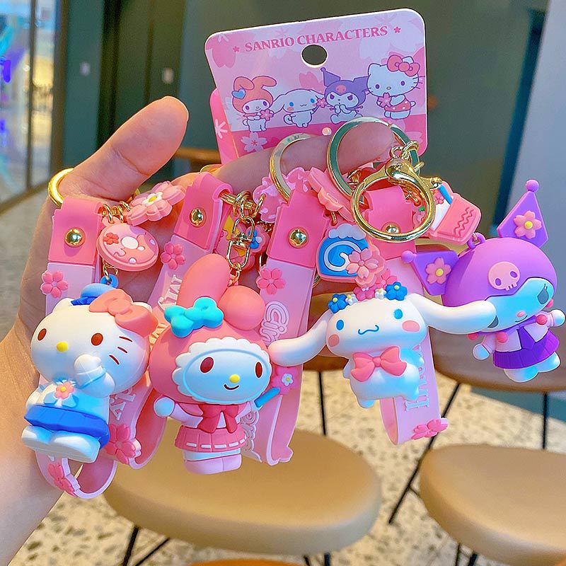 Cartoon Sanrio Sakura Diary Series Car Key Ring Creative Lovely Bag Ornaments Female Exquisite Key Chain