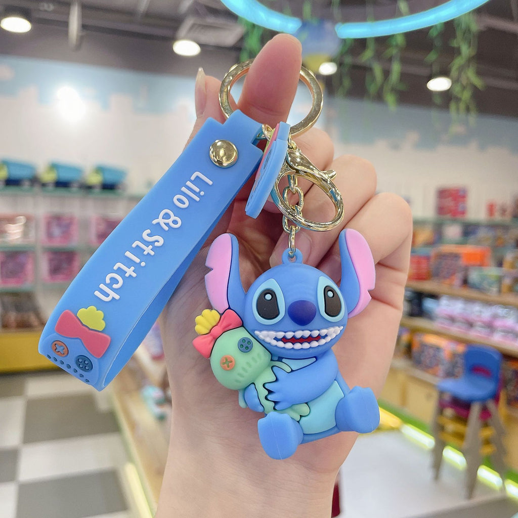 Cartoon Stitch Creative Keychain Cute Doll Pendant Small Gift Bag Hanging Silicone Gift Doll Key Chain